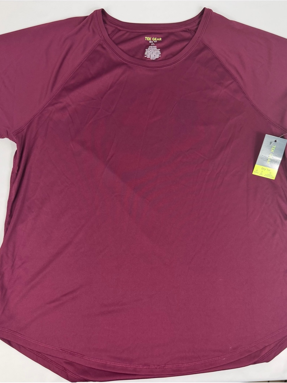 Tek Gear Dry Tek Women’s XL Spanish Wine Performance Athletic Tee NWT